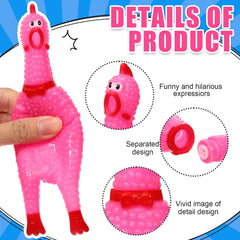 Libima pollo de goma rojo que grita, ideal como juguete para perros y fiestas