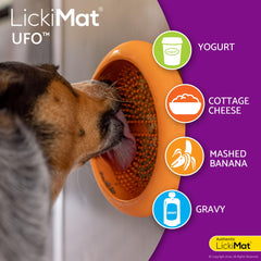 LickiMat UFO se puede congelar parcialmente para una experiencia de lamido prolongada.