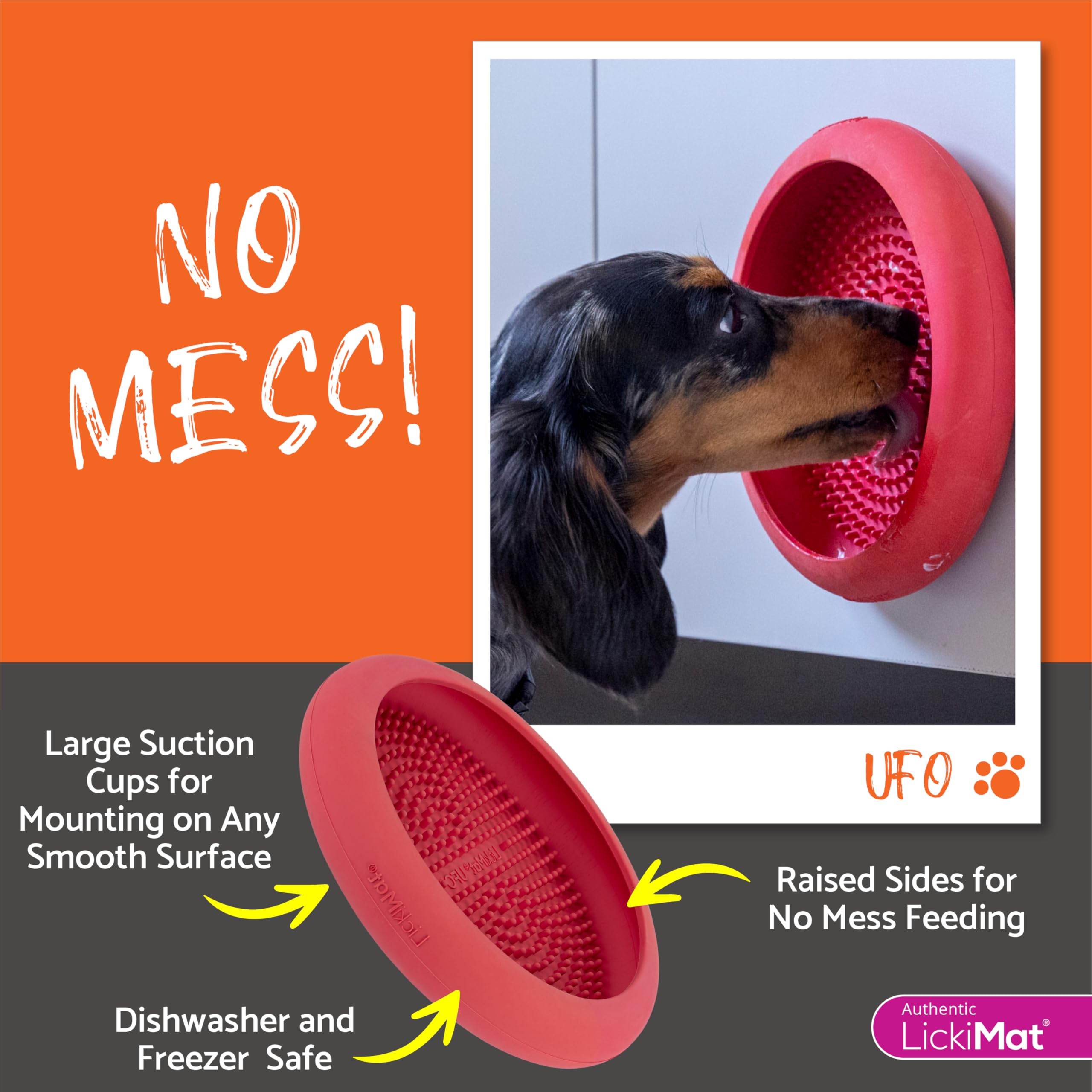 LickiMat UFO es apto para lavavajillas y limpieza fácil.