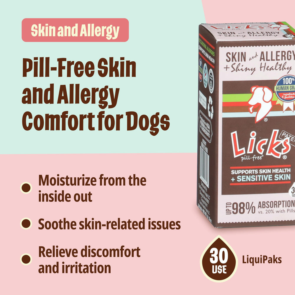 Licks LiquiPaks: cápsulas de cúrcuma para la comodidad del pelaje.