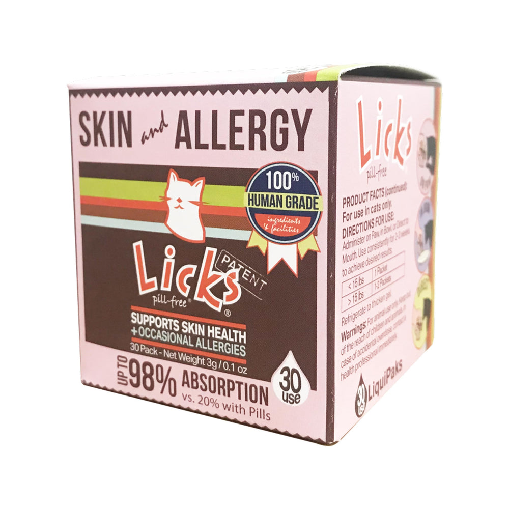 Licks Pill Free LiquiPaks para gatos en envase, administración sencilla.