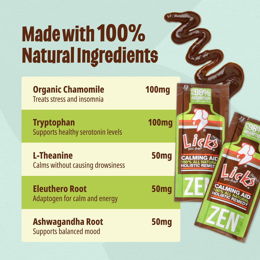 Licks Pill Free: ingredientes naturales para apoyo calmante diario.