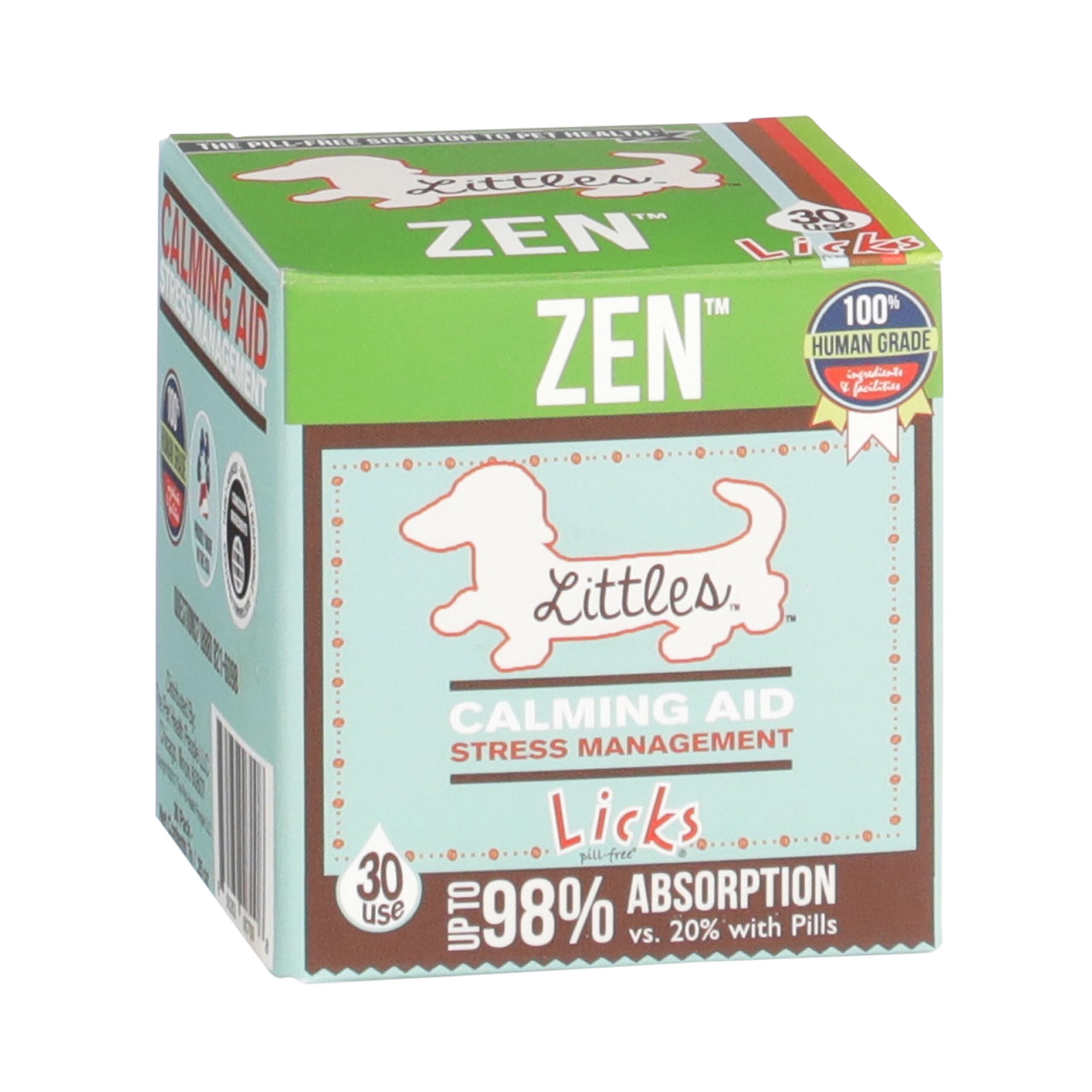 Licks Pill Free Zen gel-paquete para perros pequeños, calma durante estímulos estresantes.