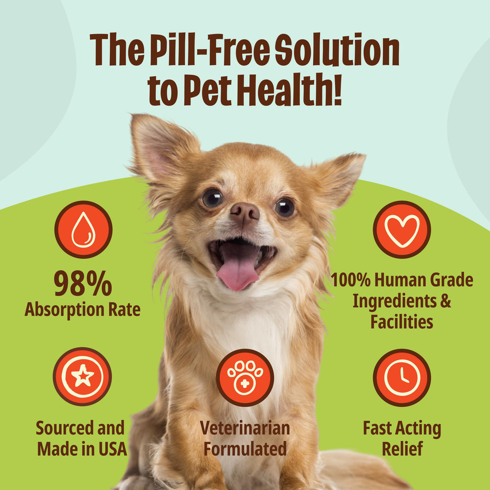 Licks Pill Free Zen premio sabroso para perros, suplemento líquido fácil de administrar.