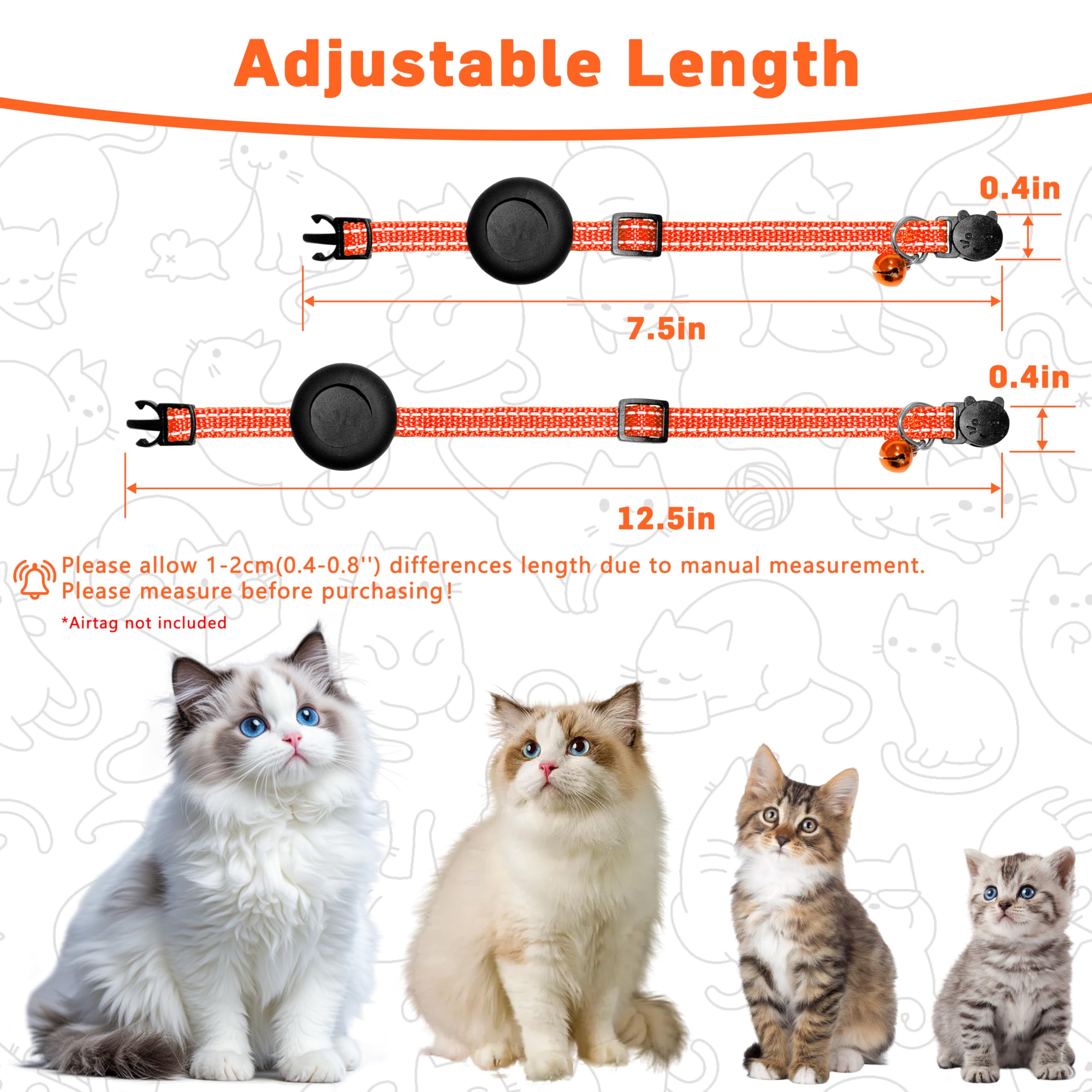 Collar LIEVUIKEN de nylon suave y resistente cuida el pelaje del gato.