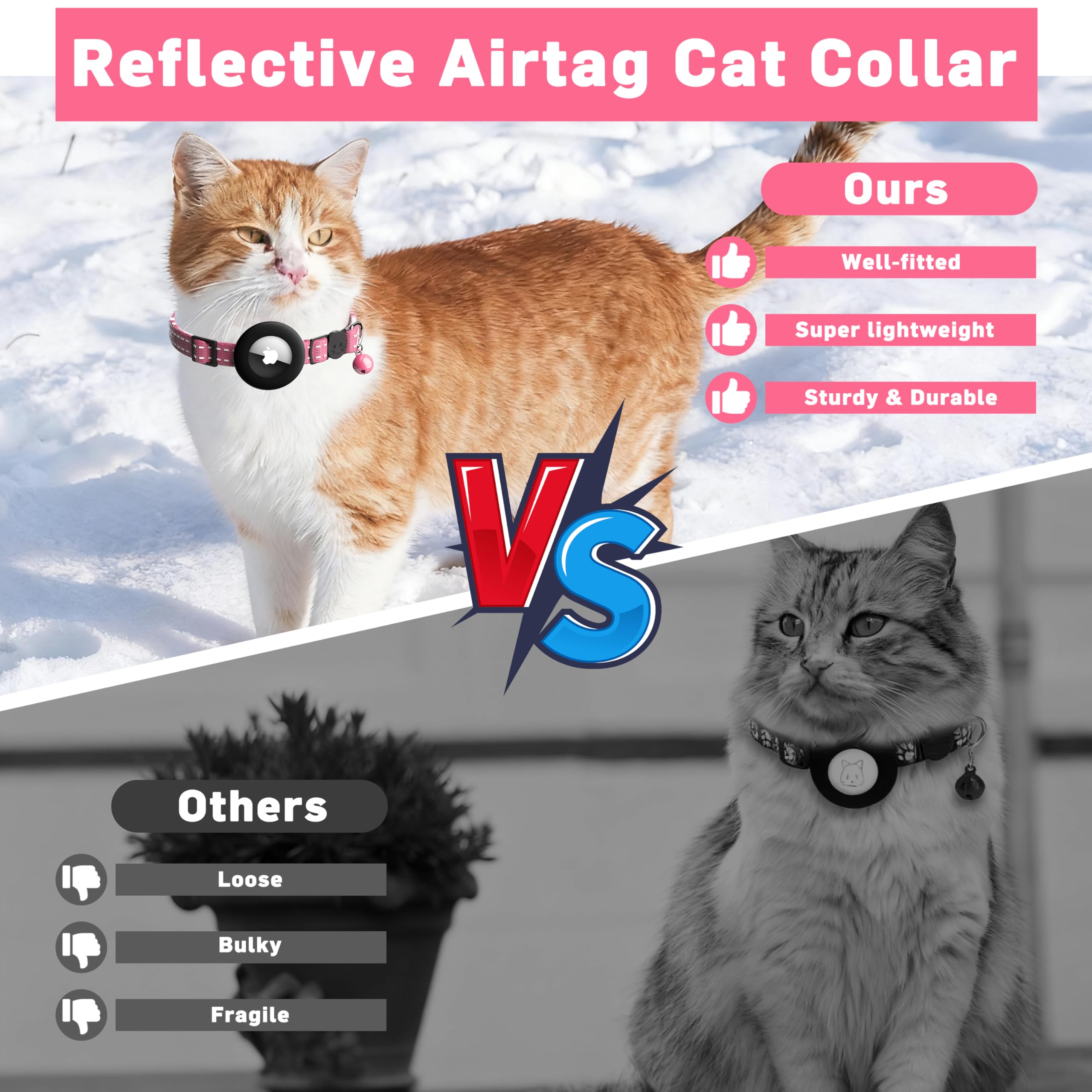 Soporte AirTag en collar LIEVUIKEN para rastreo preciso.