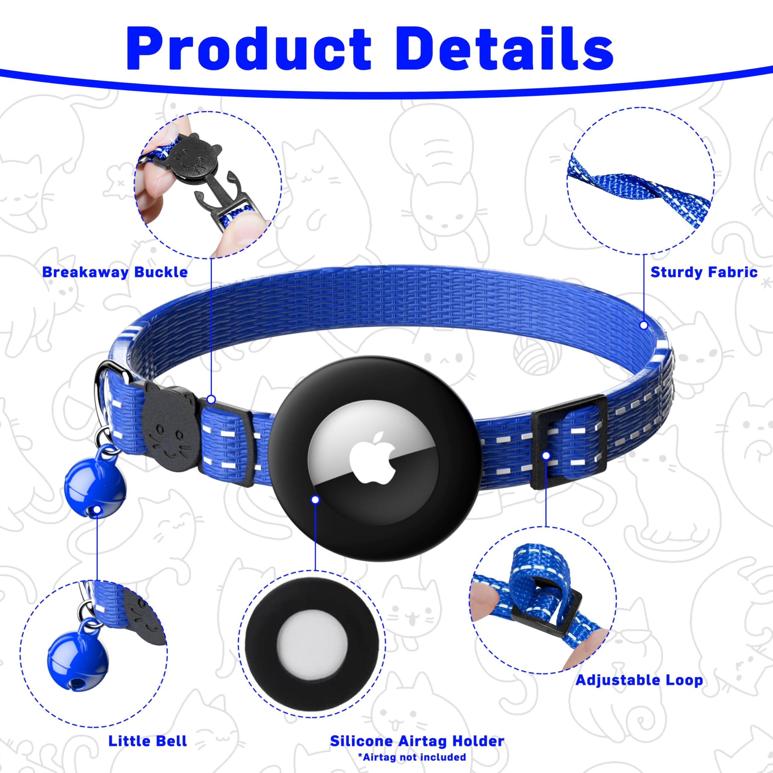 LIEVUIKEN collar para gato con cierre rápido, ideal en emergencias