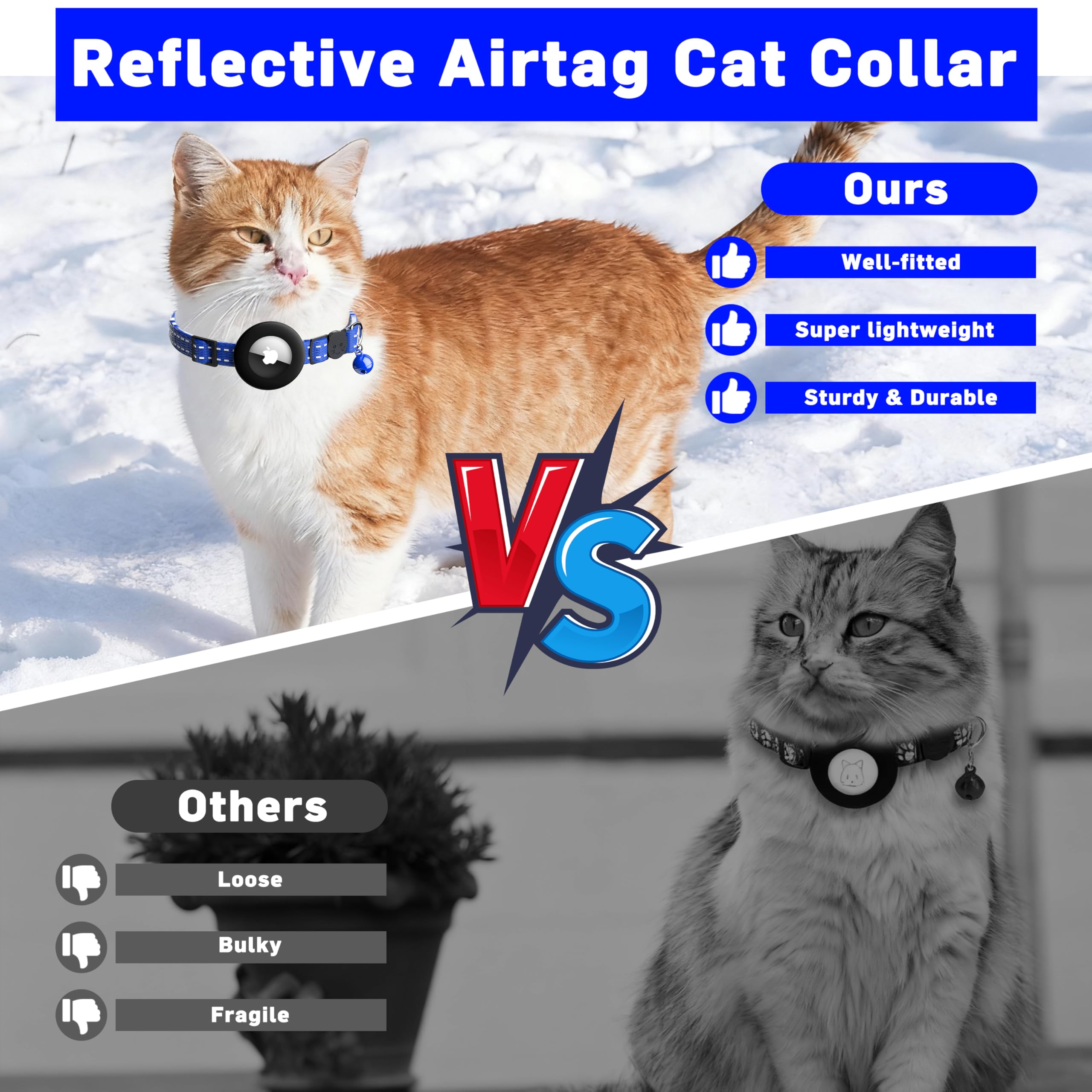 Collar LIEVUIKEN Airtag ligero para uso diario