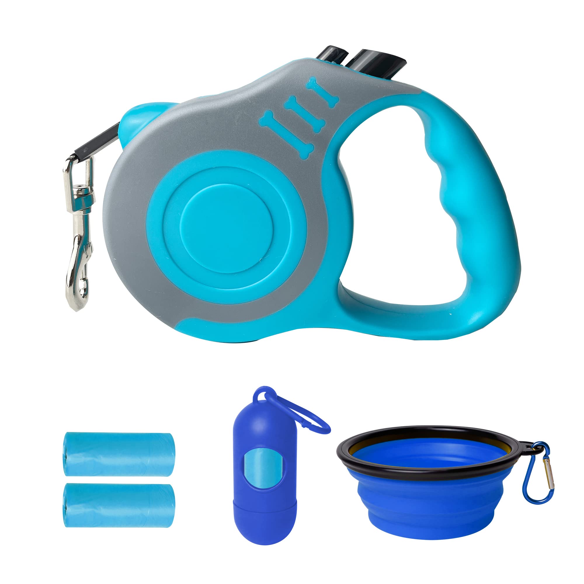LIEVUIKEN Correa retráctil para perros con extensión de 10 pies para paseos controlados.