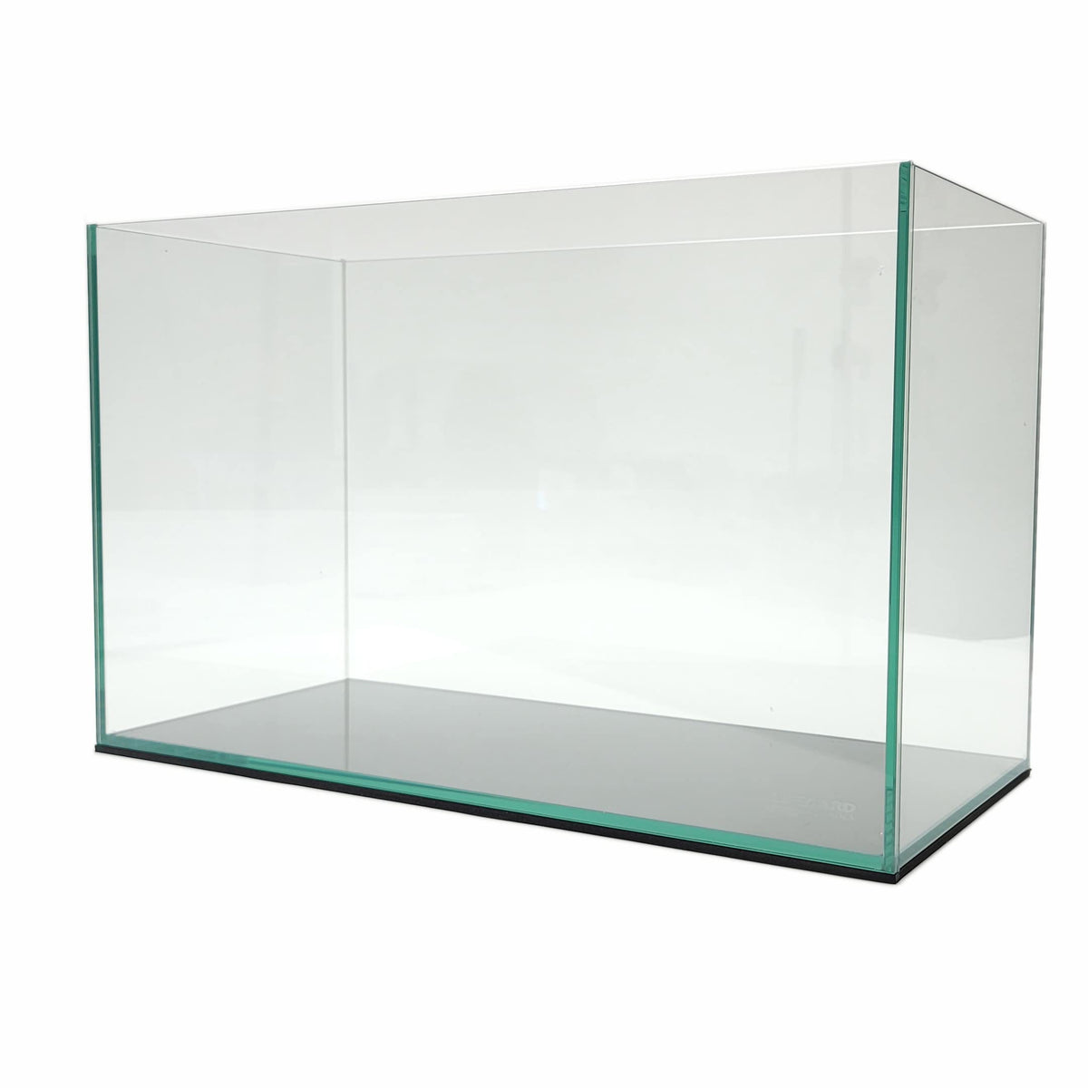 Acuario Lifegard Aquatics de 10 galones con vidrio claro y sin marco para visión nítida.