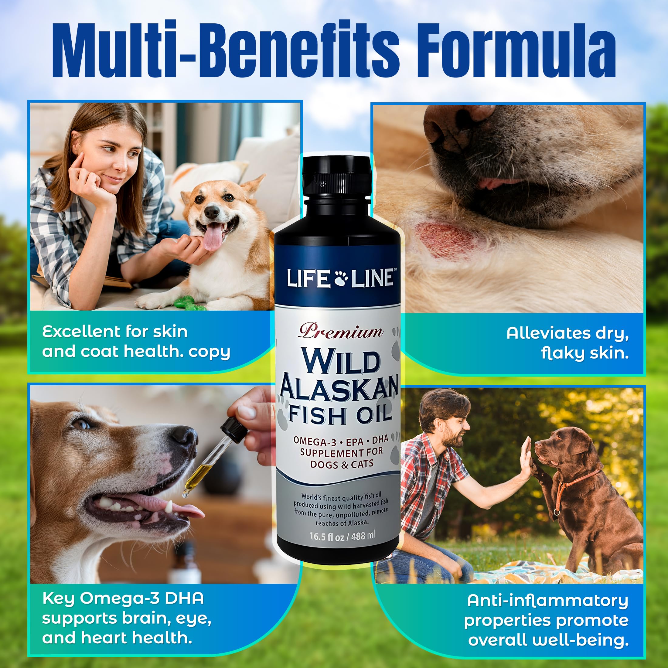 Life Line Pet Nutrition etiqueta ingredientes: fuente de Omega-3 de alta pureza.
