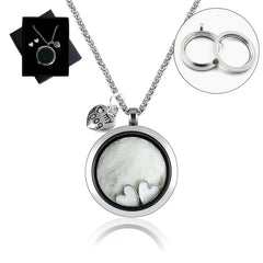 Lifelisa collar memorial con urna de cristal circular, recuerdos cercanos