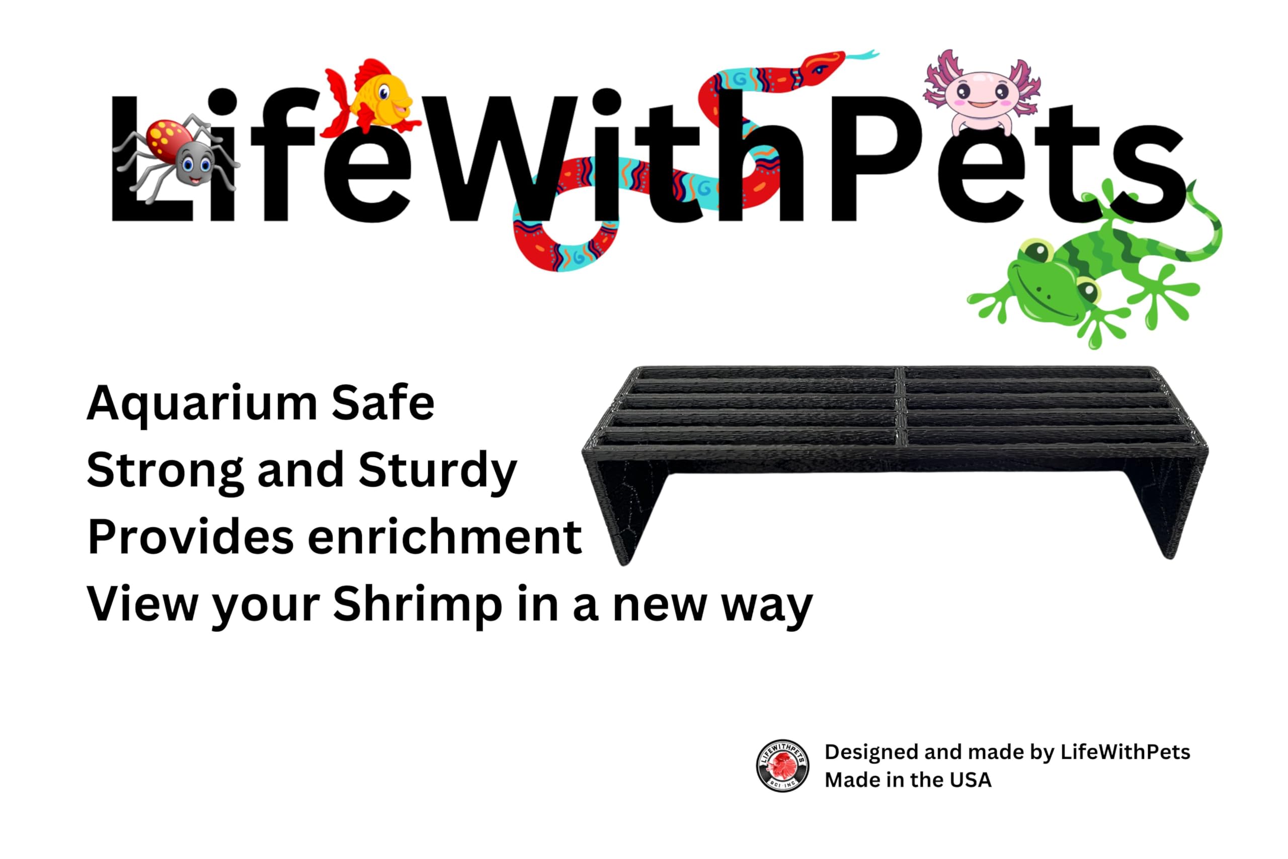 LifeWithPets Material duradero negro, seguro para acuarios y uso prolongado.