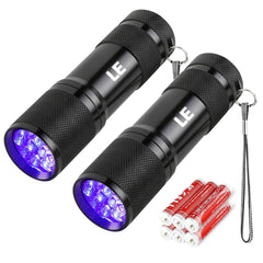 Lighting EVER LE Small UV 395nm, linterna para detectar manchas y tinta invisible en textiles.