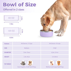 LIHOOOOM tazón alimentación perro acero, resistente y apto para perros grandes.