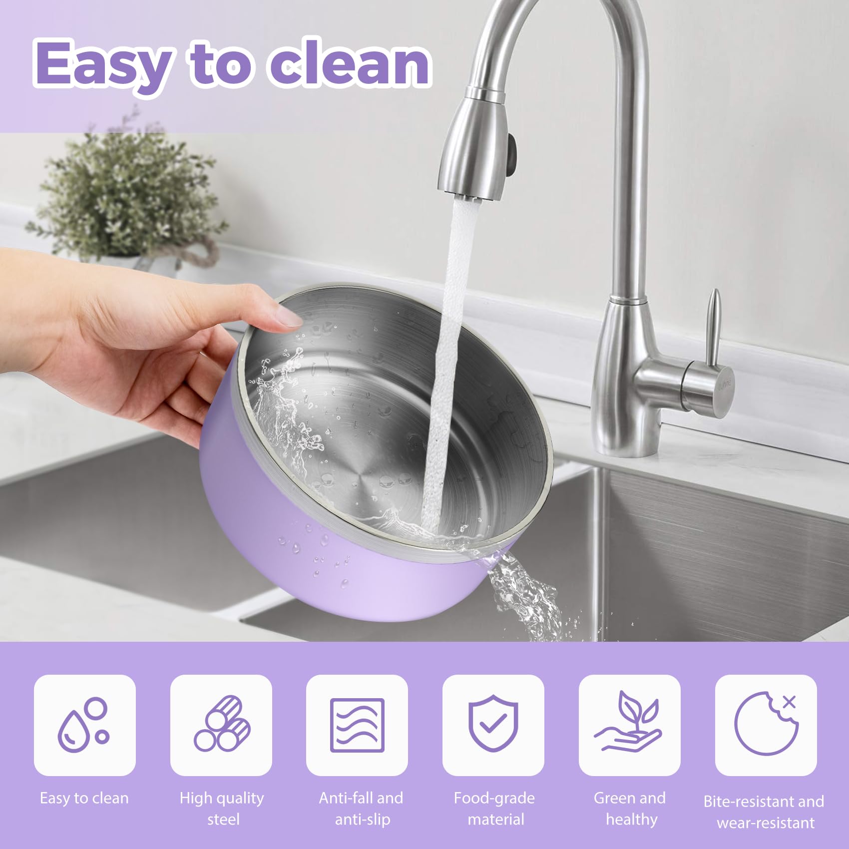 LIHOOOOM tazón de gran capacidad: 980 g de alimento y 2200 ml de agua.