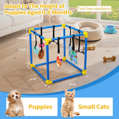 Detalle del juguete en forma de dona colgante Liitrton para cachorros.