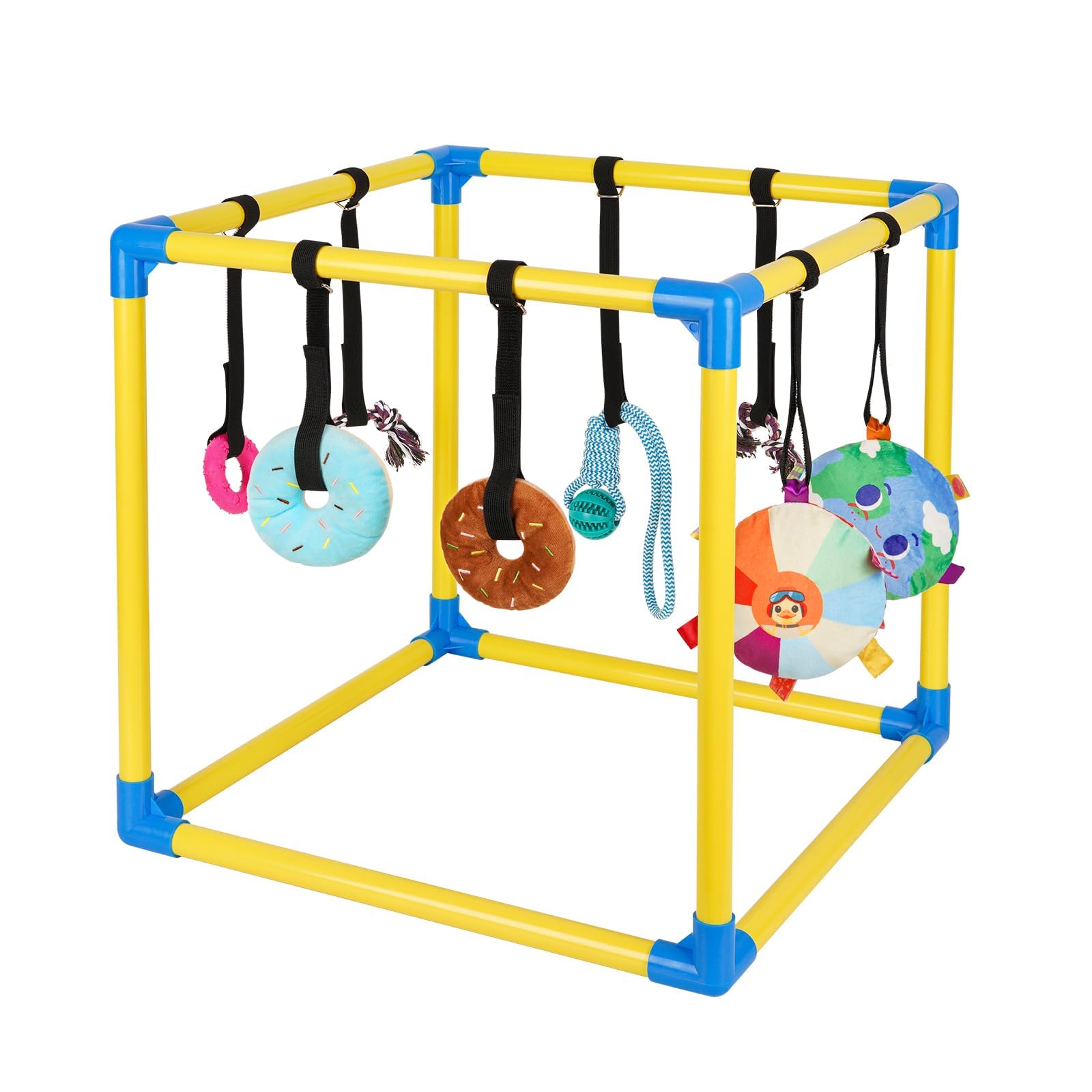 Liitrton Puppy Play Gym con 8 juguetes colgantes para estimular curiosidad en interiores