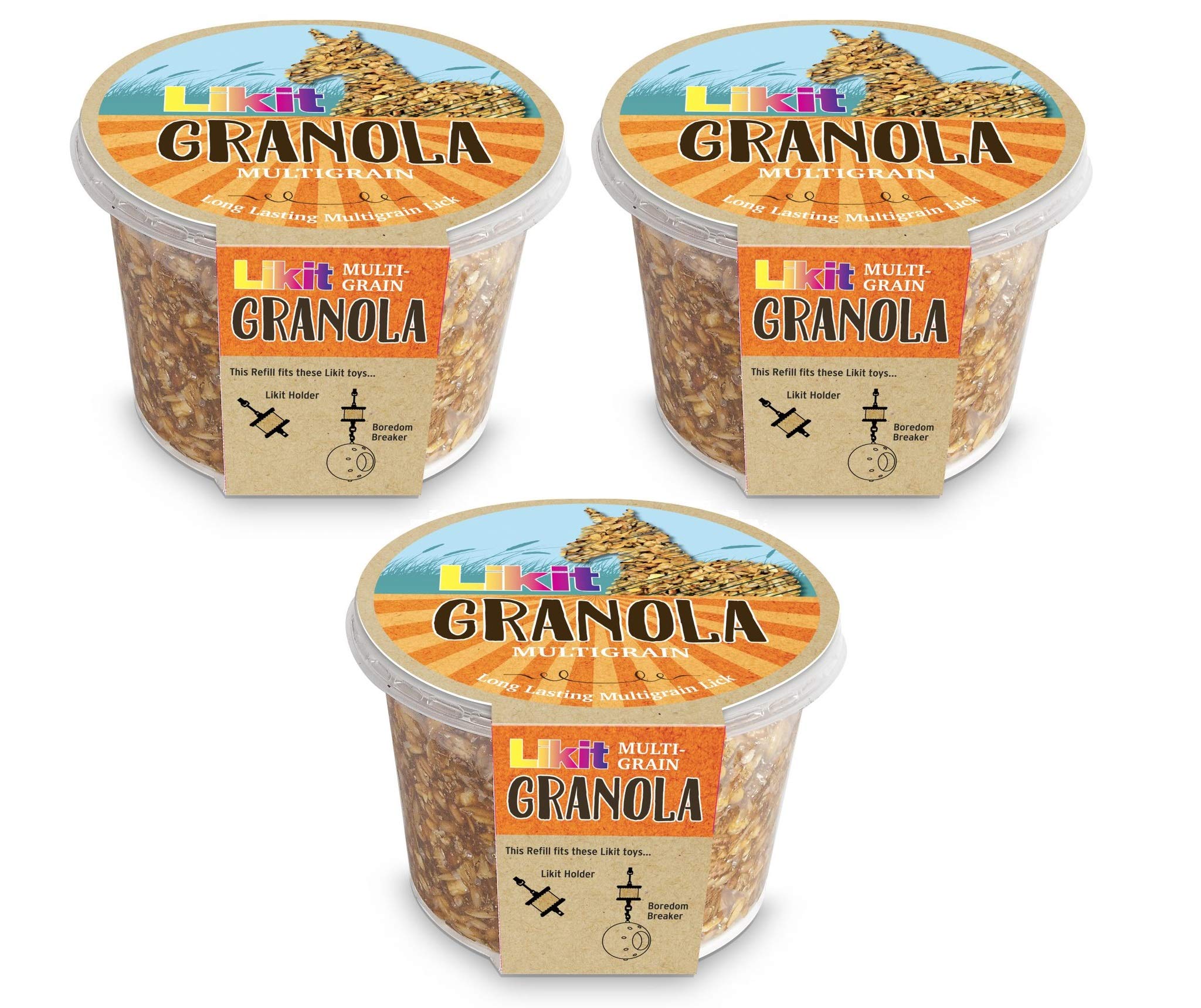 Likit Granola Multigrano, paquete de 3, snack duradero para caballos