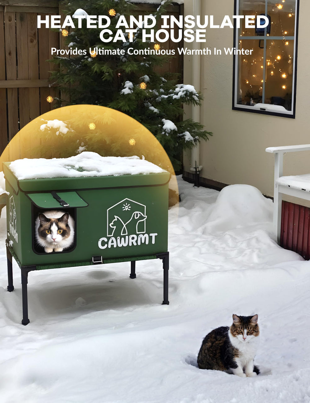 LiLadayd uso-patio-jardin: refugio cálido para gatos al aire libre.