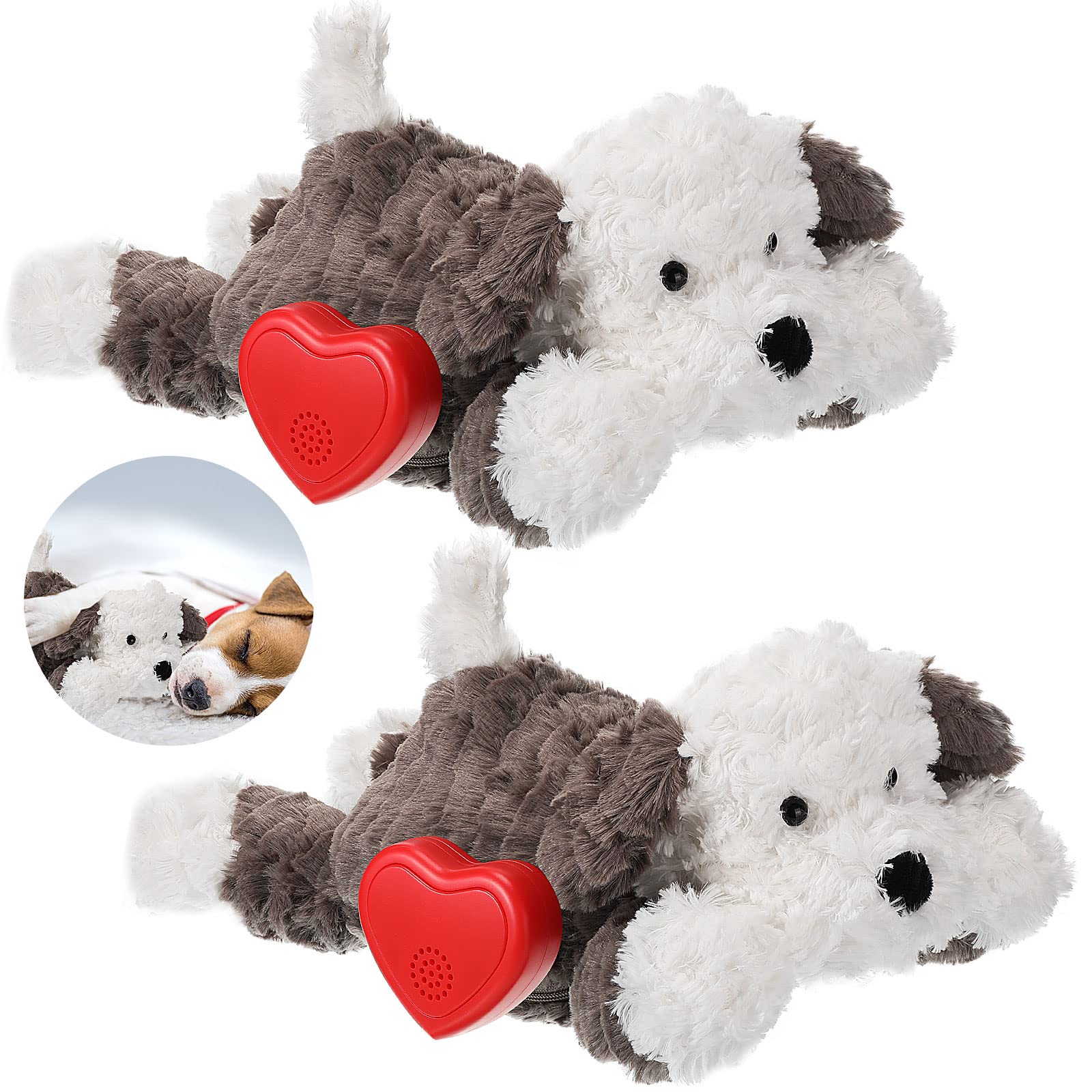 Liliful juguete perrito con latido de corazón frontal, ideal para calmar la ansiedad.