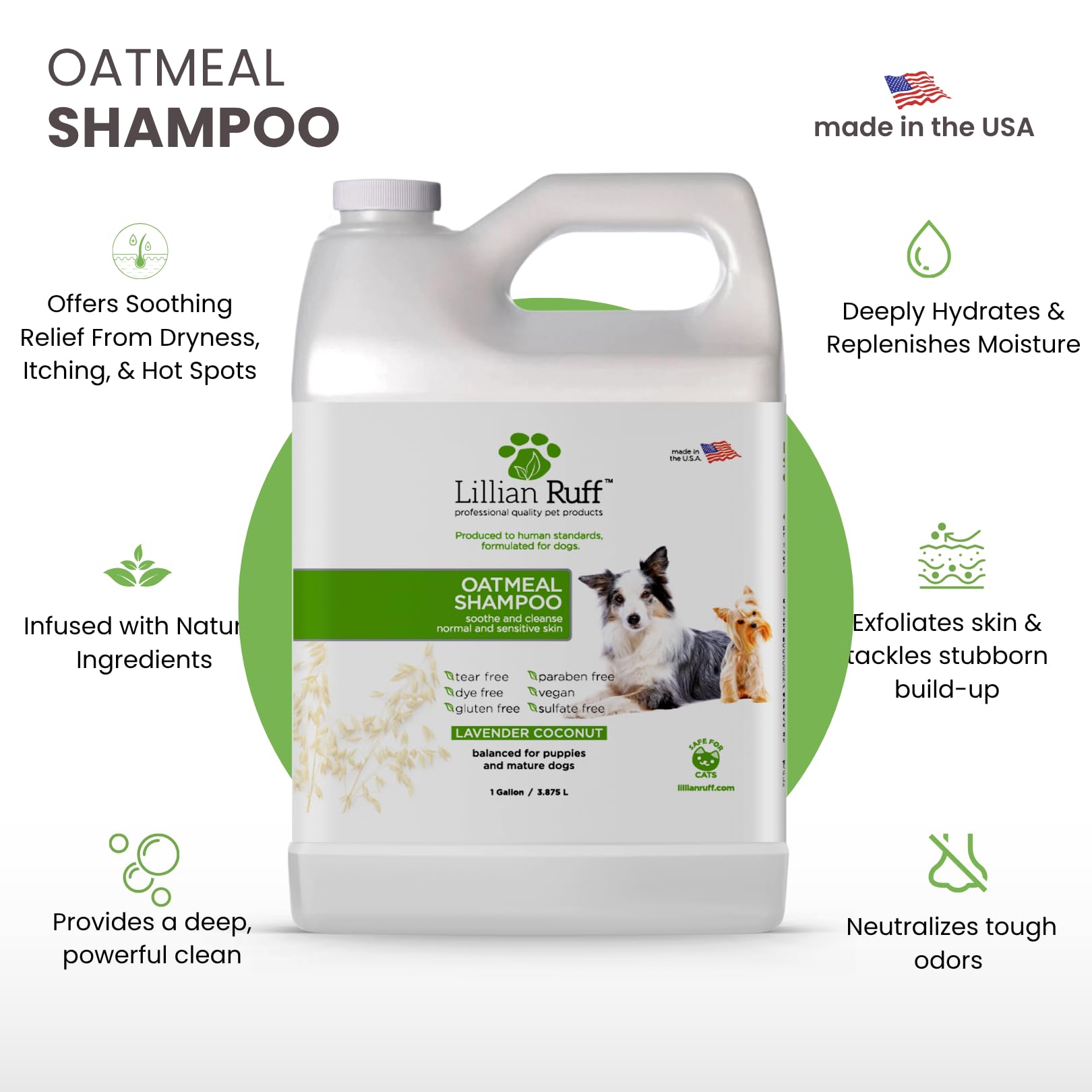 Lillian Ruff Pro fórmula champú para perros, etiqueta que inspira confianza y seguridad.