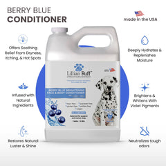Lillian Ruff PRO Formula Berry Blue aplicación-en-perro — facilita el cuidado diario del pelaje.