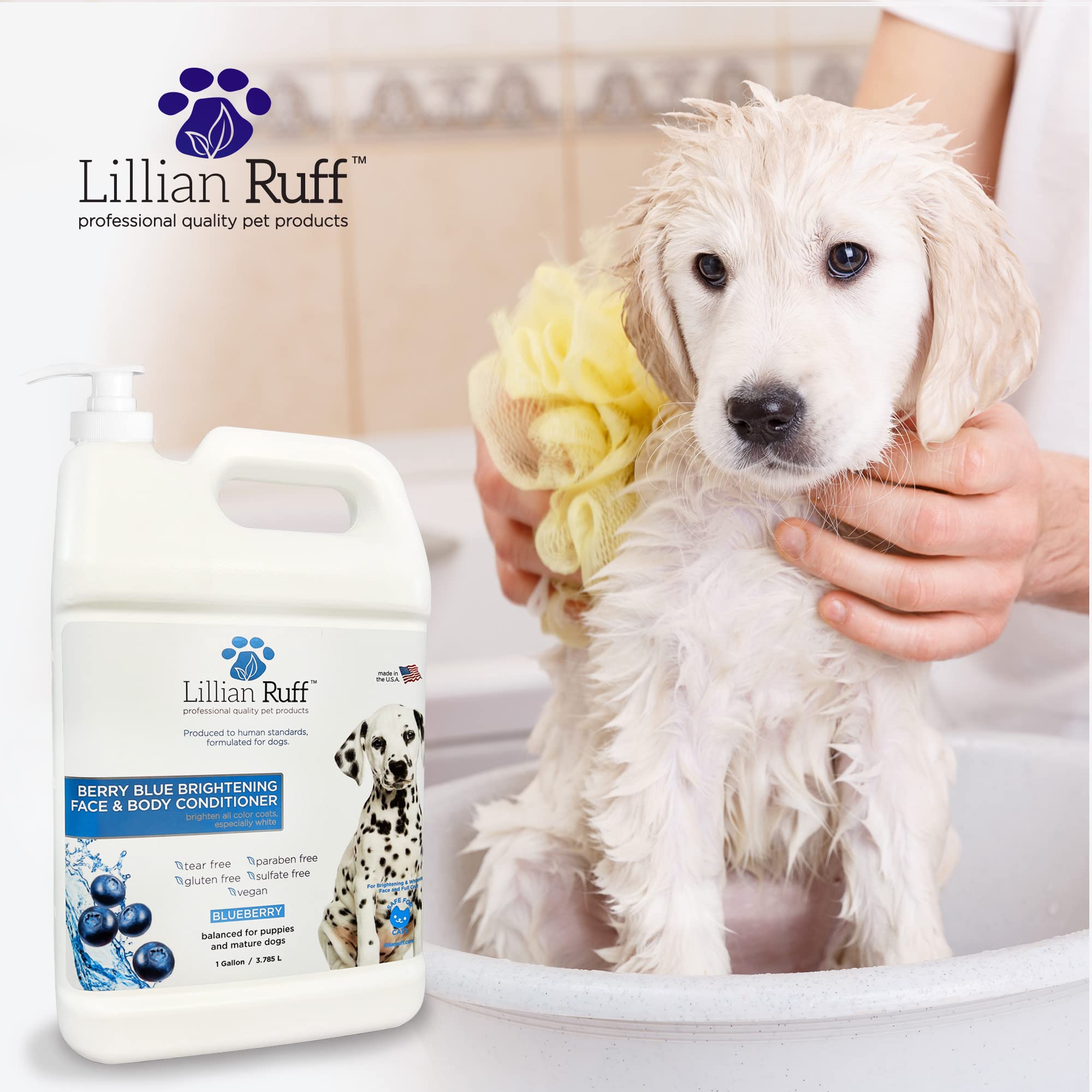Lillian Ruff PRO Formula Berry Blue brillo-pelaje — mejora la apariencia y facilita el cepillado.