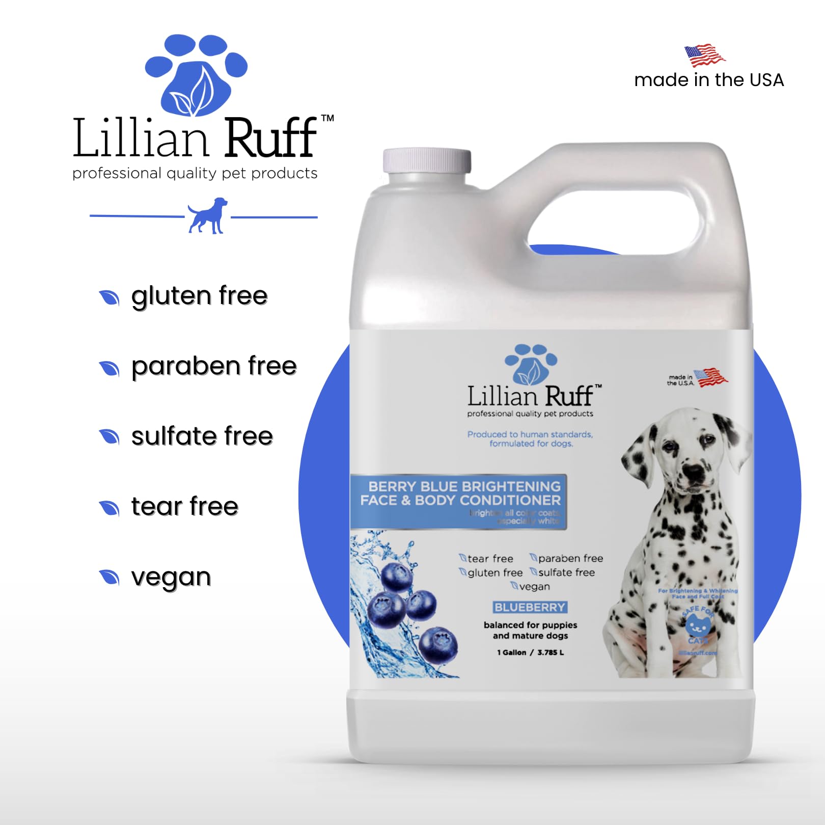 Lillian Ruff PRO Formula Berry Blue tear-free — limpieza suave cerca de ojos.