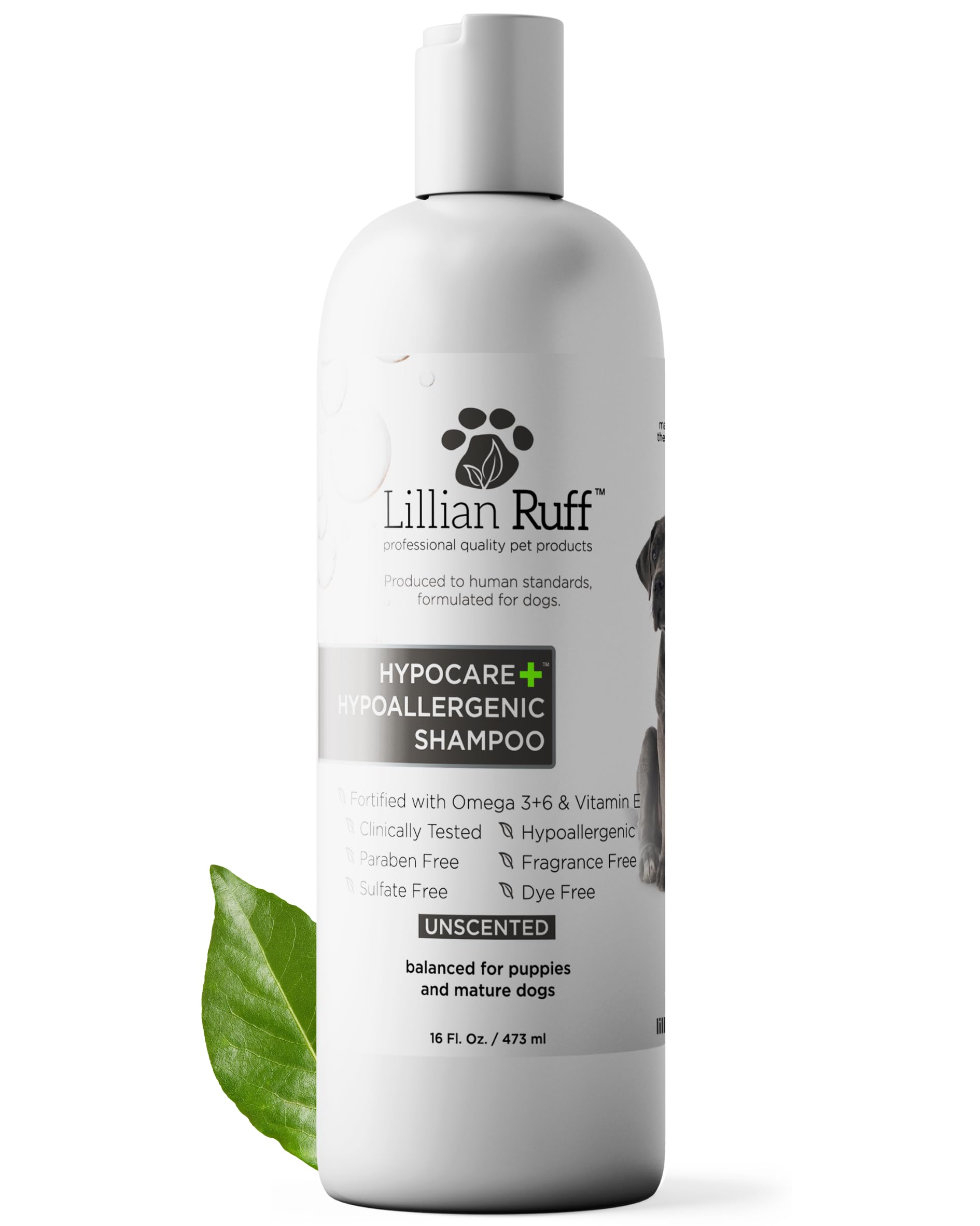 Lillian Ruff HypoCare+ con avena para perros, calma la piel sensible durante el baño