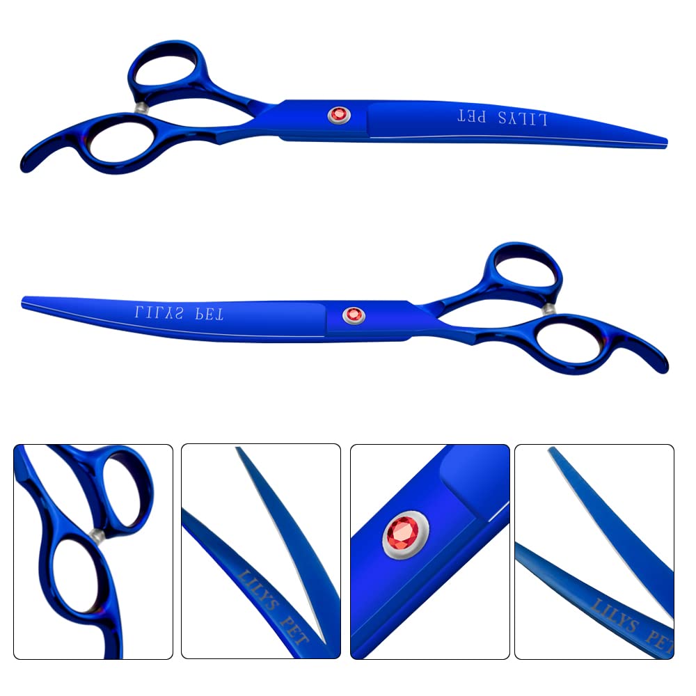 Tijeras Lilys Pet curvas de 7.5 pulgadas para contornos, recubrimiento de titanio.