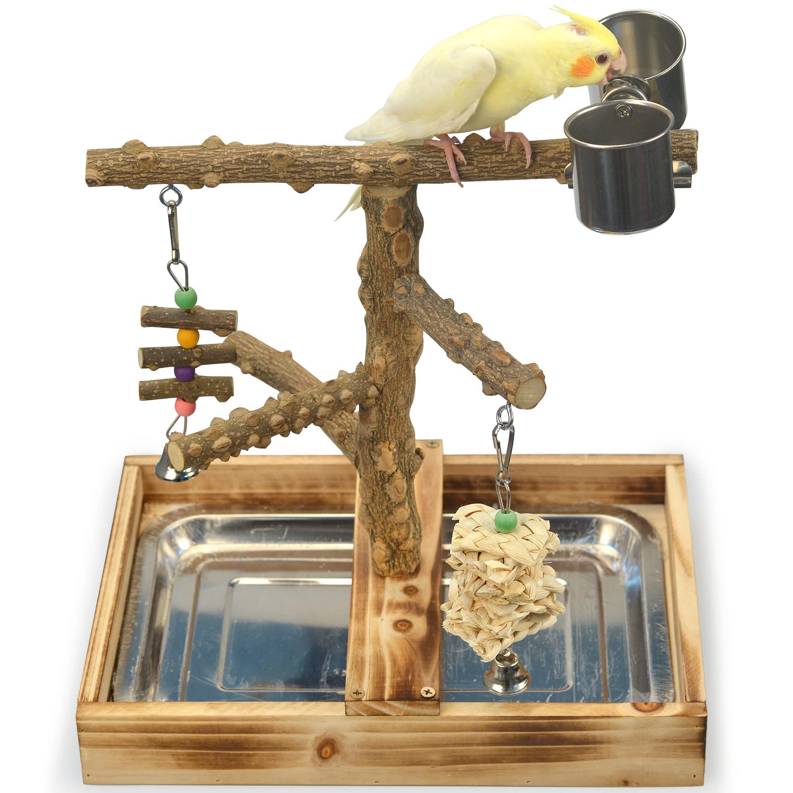LIMIO juguete de madera para aves, parque de juego que estimula la exploración.