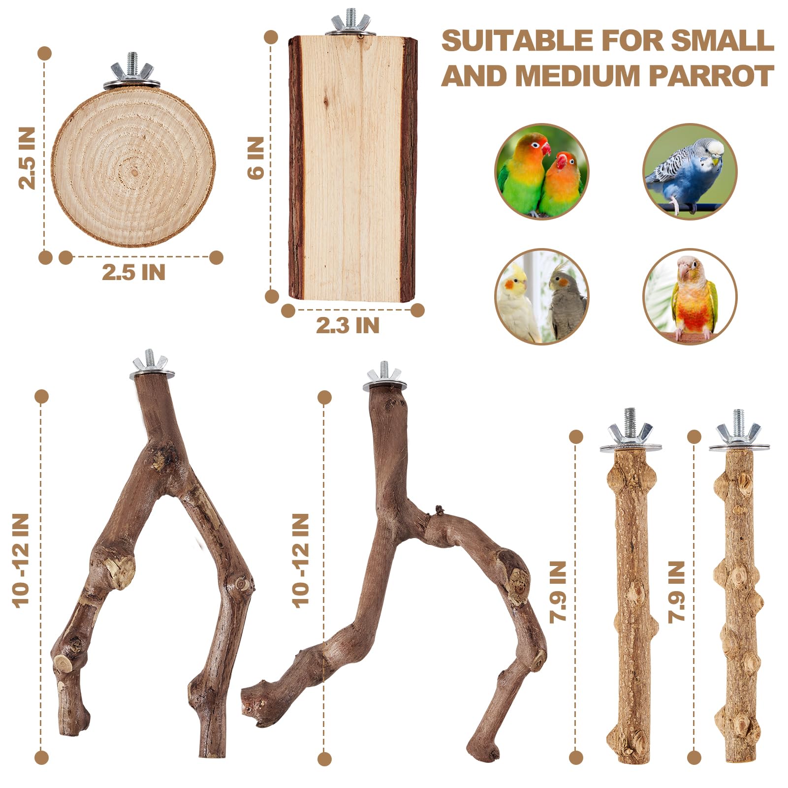 LIMIO percha para periquitos, diseño cómodo para trepar y explorar.