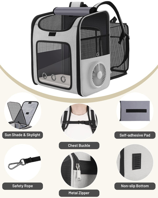 LINCAE gato mochila diseño ligero y resistente para viajes sin complicaciones.