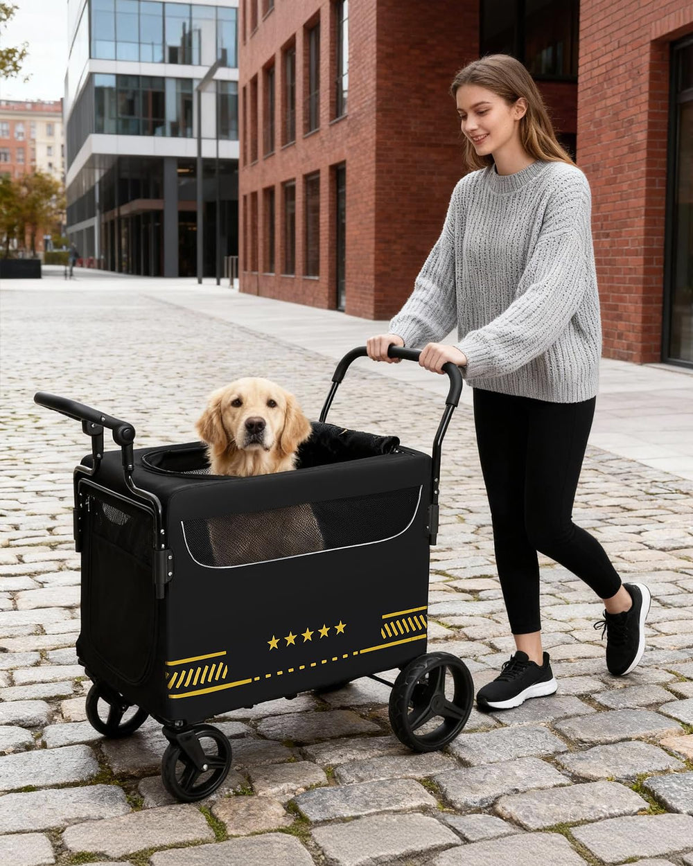 LINCAE Paseador Todo Terreno, manillas ergonómicas para un paseo cómodo.