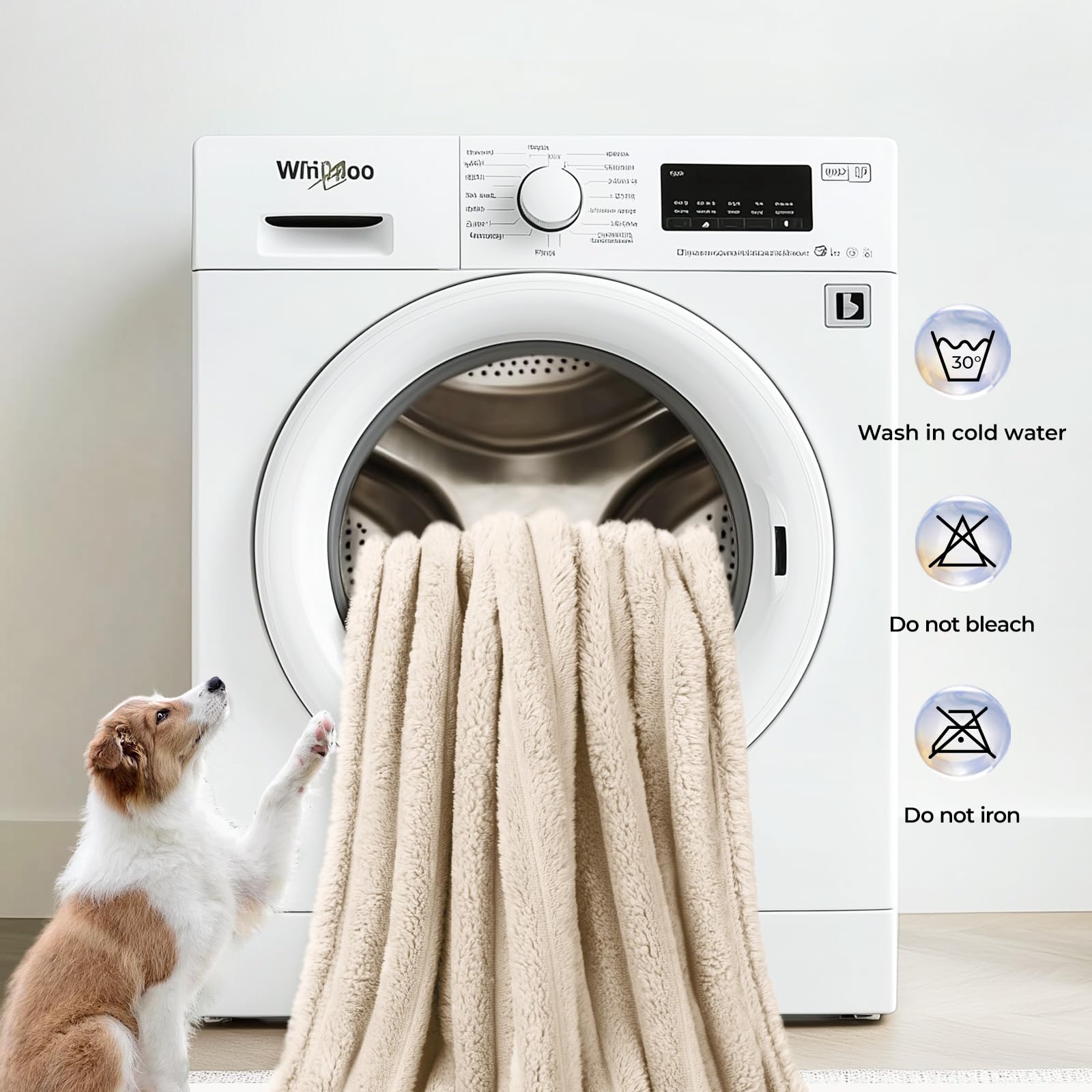 LINENLUX manta-perro-lavable a máquina para limpieza fácil