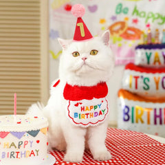 LINGANA Gorro de cumpleaños para mascota, materiales suaves para una fiesta cómoda.