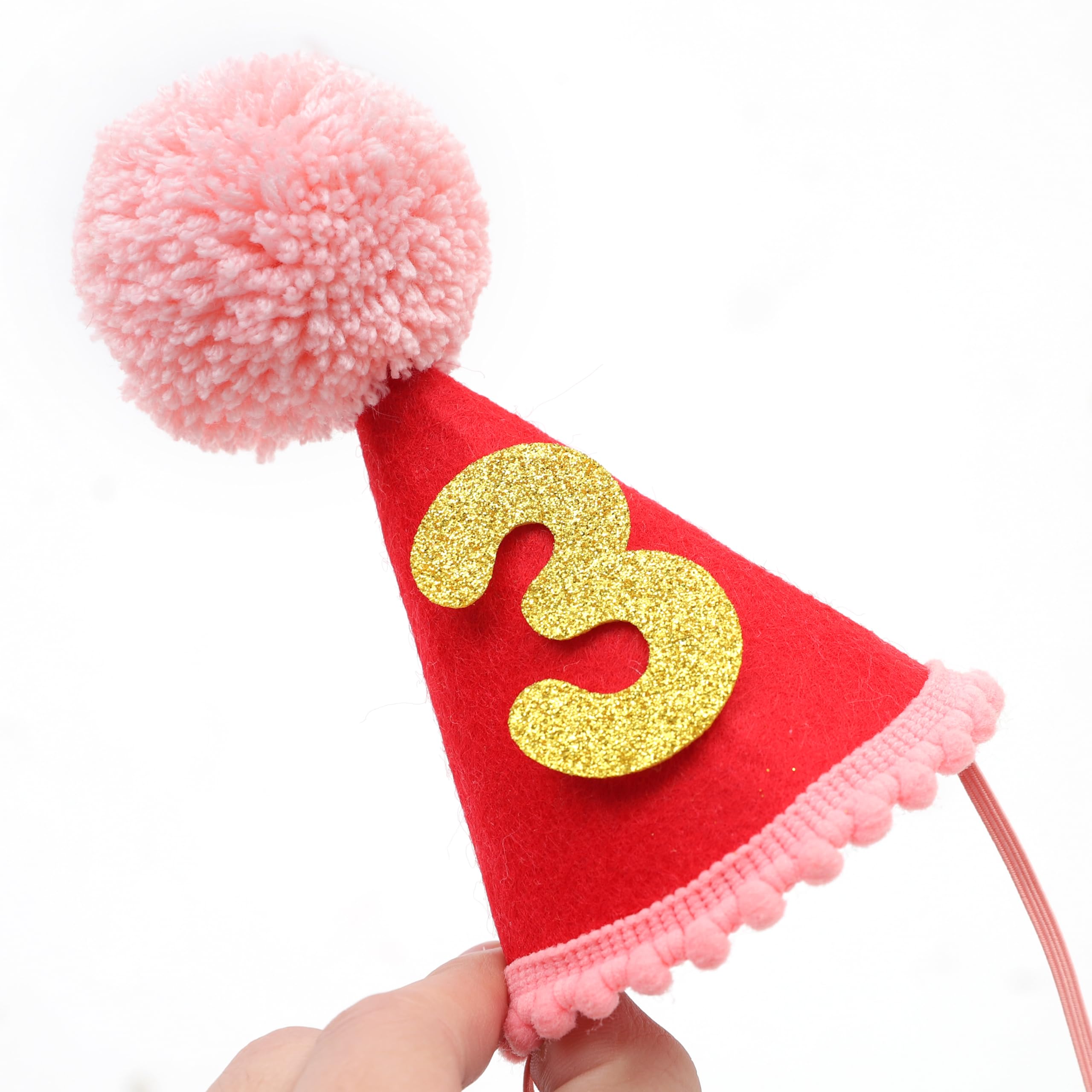 LINGANA Gorro de cumpleaños para mascota para perros y gatos, números intercambiables.