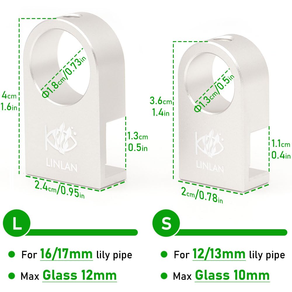 LINLAN soporte mini de aluminio: sujeción segura en cristales de 12 mm.