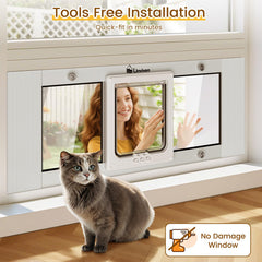 Linvivon Puerta para Gato: cuatro modos de bloqueo para control flexible.