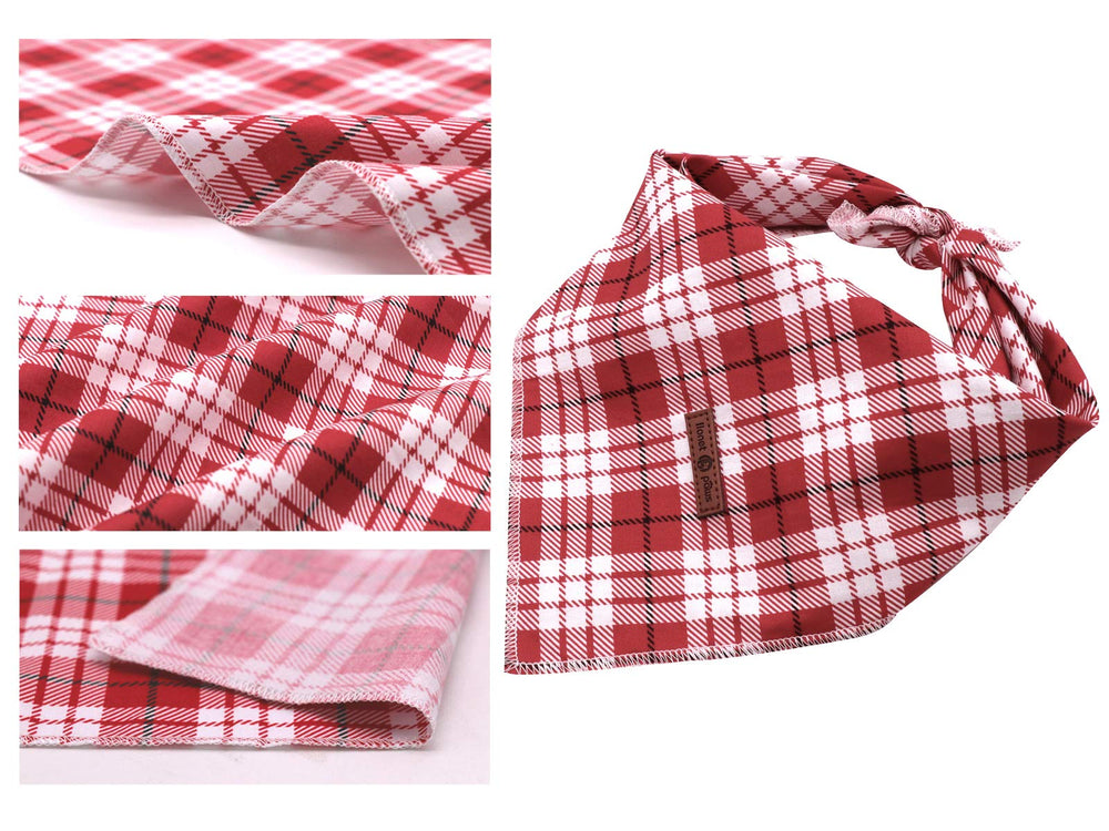 Bandana de algodón Lionet Paws, color rojo, suave y lavable para uso diario.
