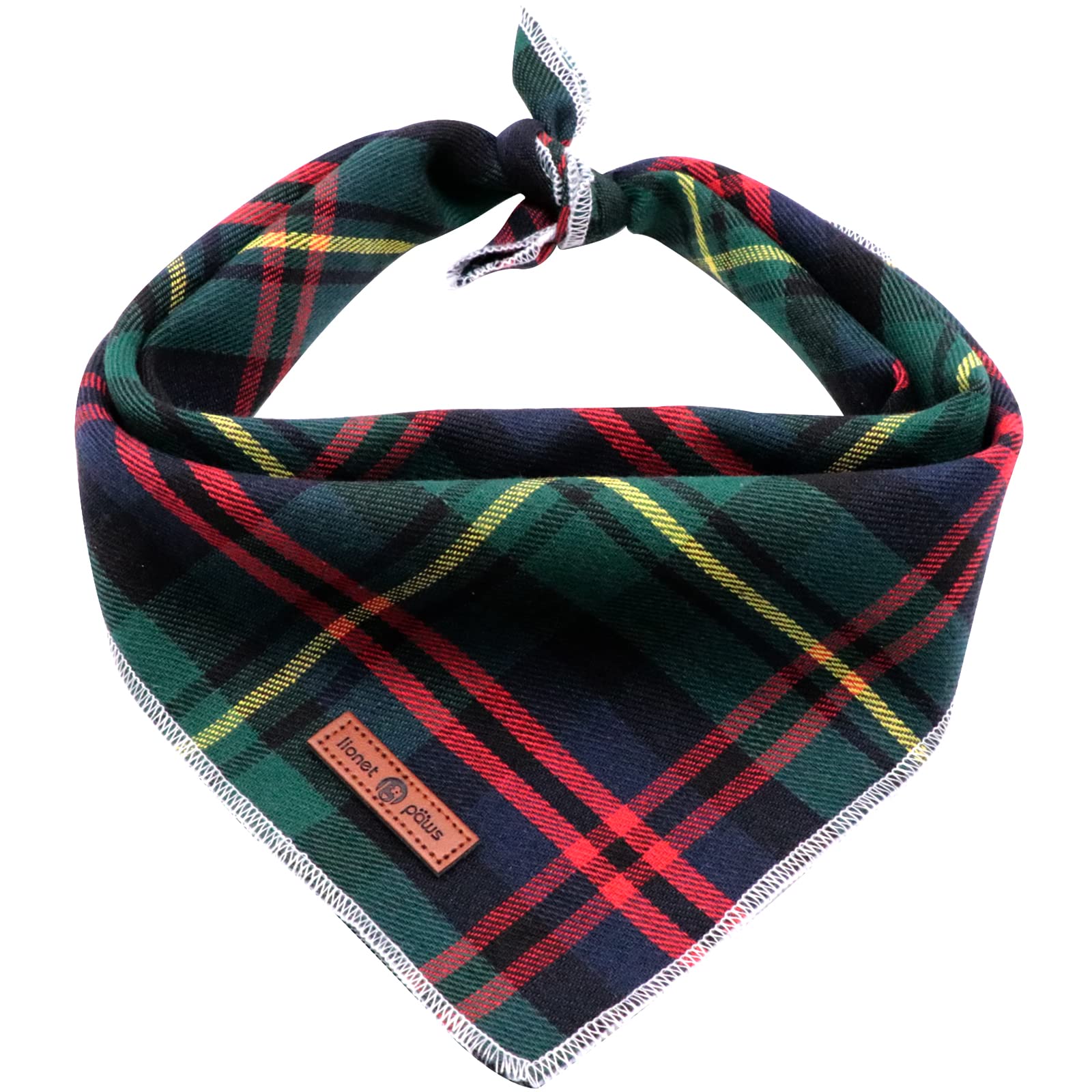 Bandana navidad verde de Lionet Paws para perros medianos y grandes, ideal para fotos festivas