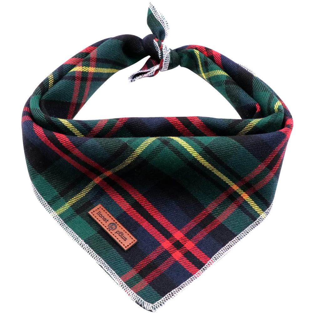 Bandana navidad verde de Lionet Paws para perros medianos y grandes, ideal para fotos festivas
