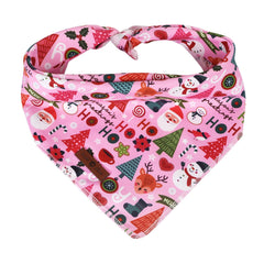 Bandana navideña Lionet Paws para perro rosa, ideal para fotos festivas.