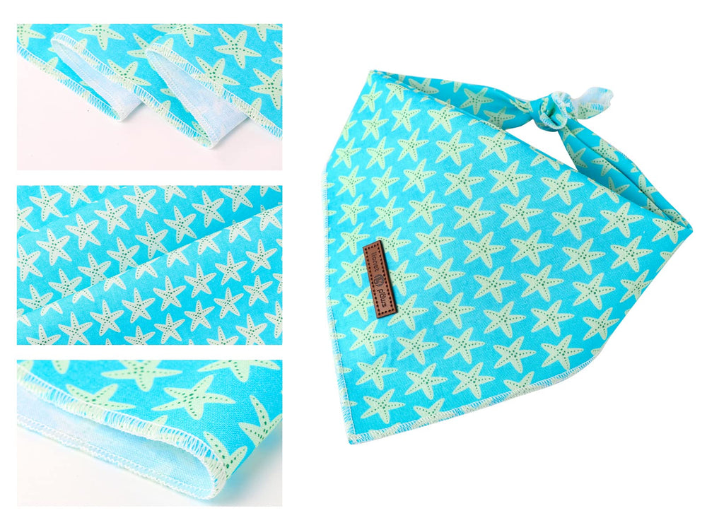 Lionet Paws bandana tamaño L con estrella de mar, perfecto para perros grandes