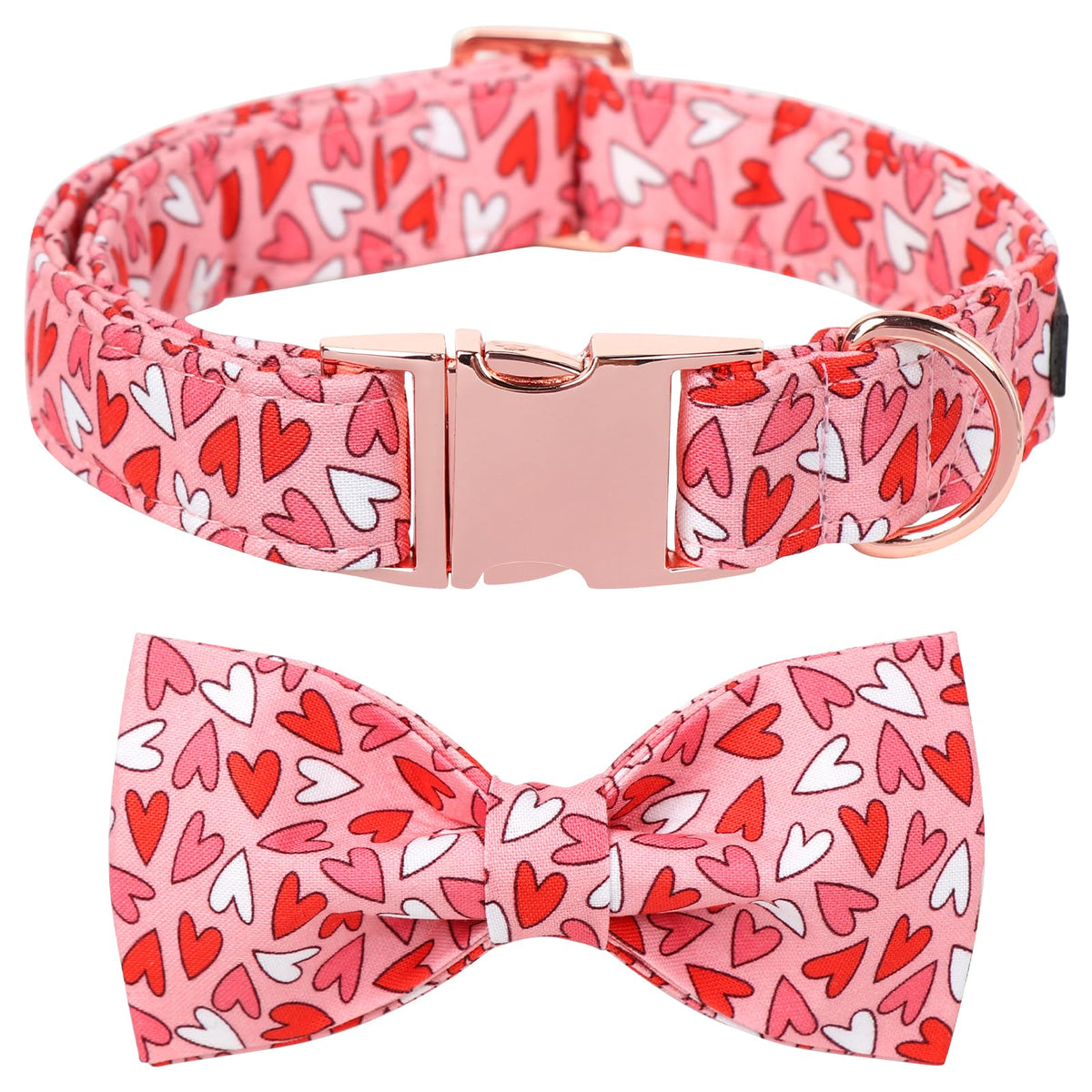 Collar Lionet Paws con lazo para San Valentín, perfecto para fotos.