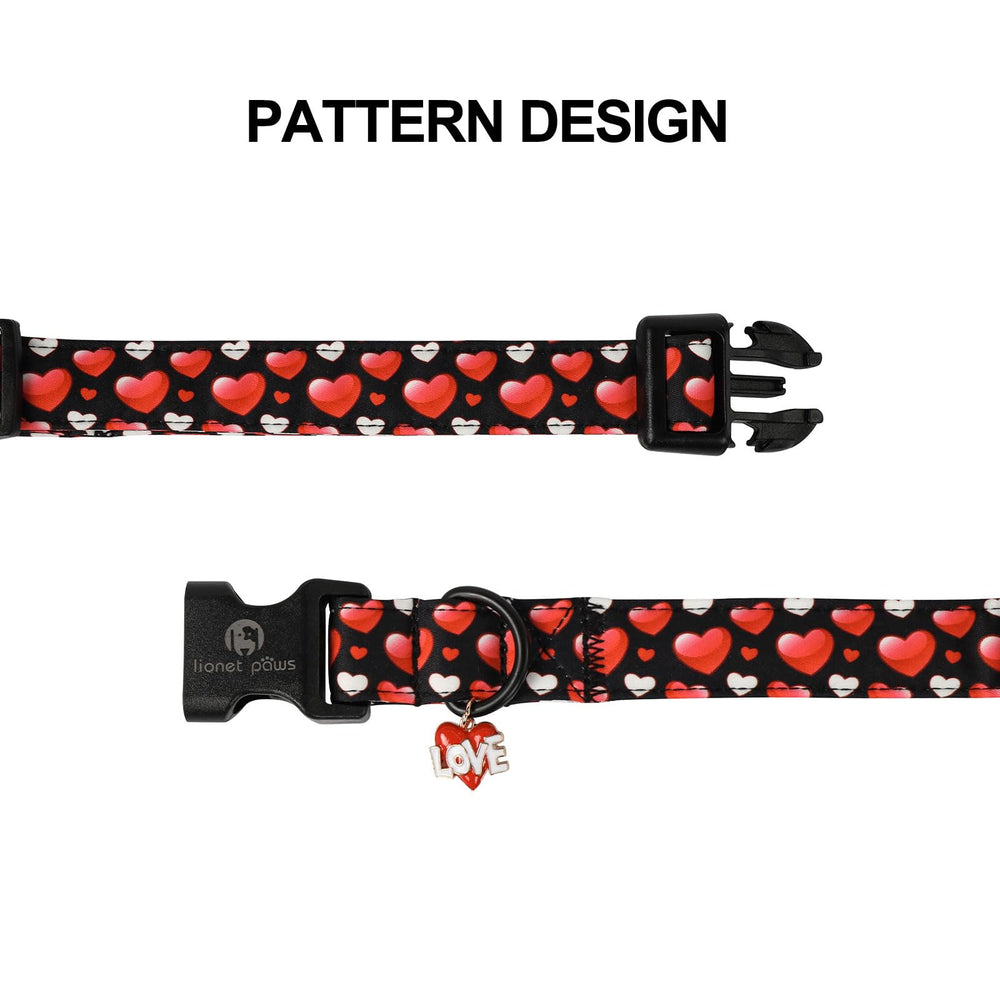 Collar Lionet Paws diseño con corazones rosas para ocasiones especiales.