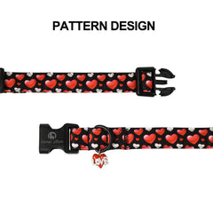 Collar Lionet Paws diseño con corazones rosas para ocasiones especiales.