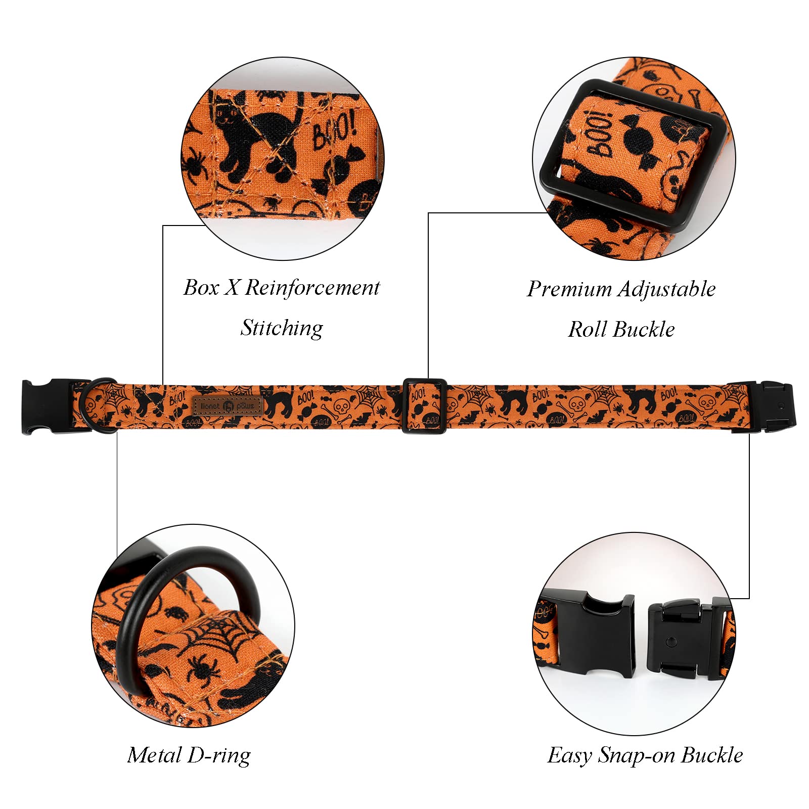 Lionet Paws collar con hebilla metálica para ajuste seguro