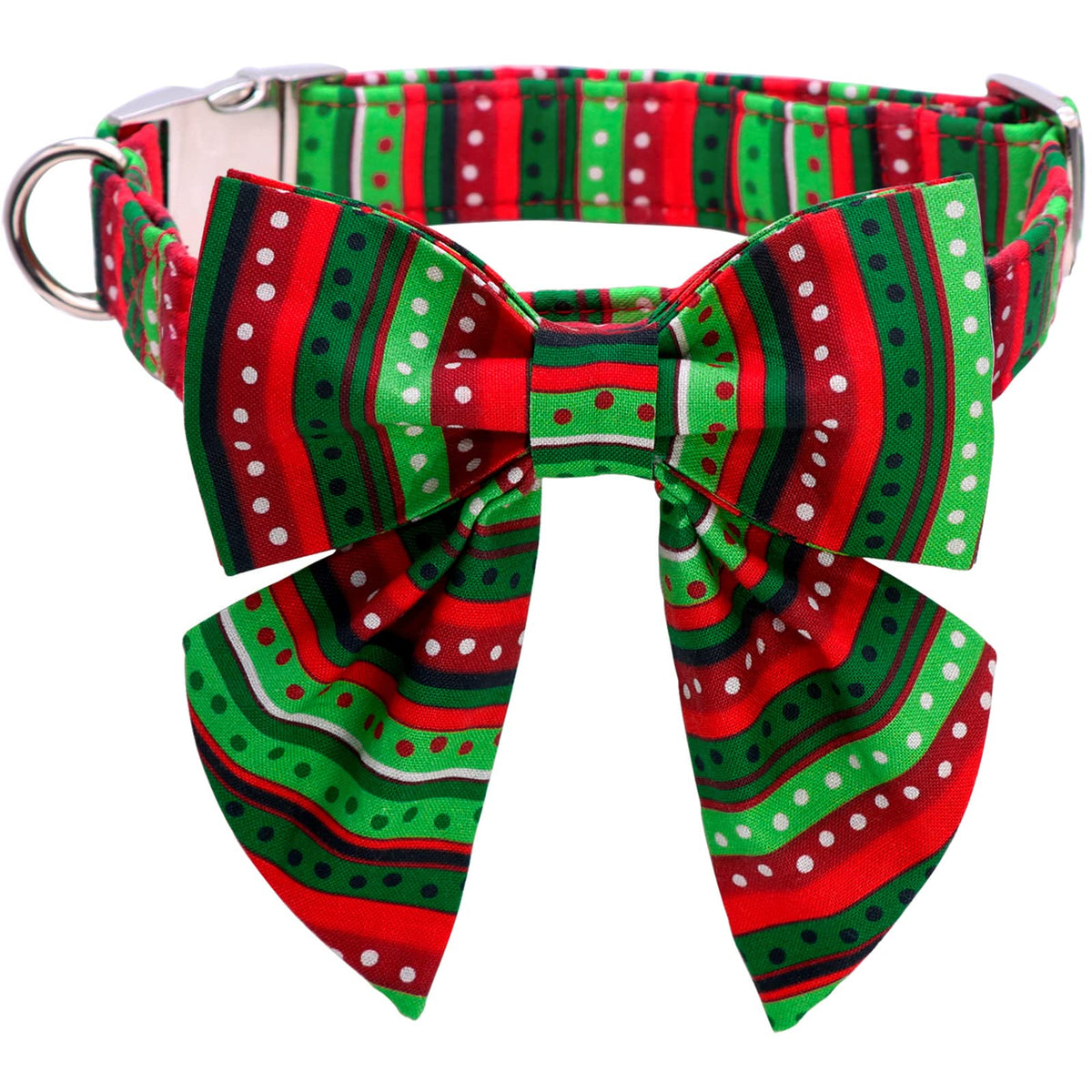 Collar Lionet Paws navideño con lazo para fiestas y paseos.